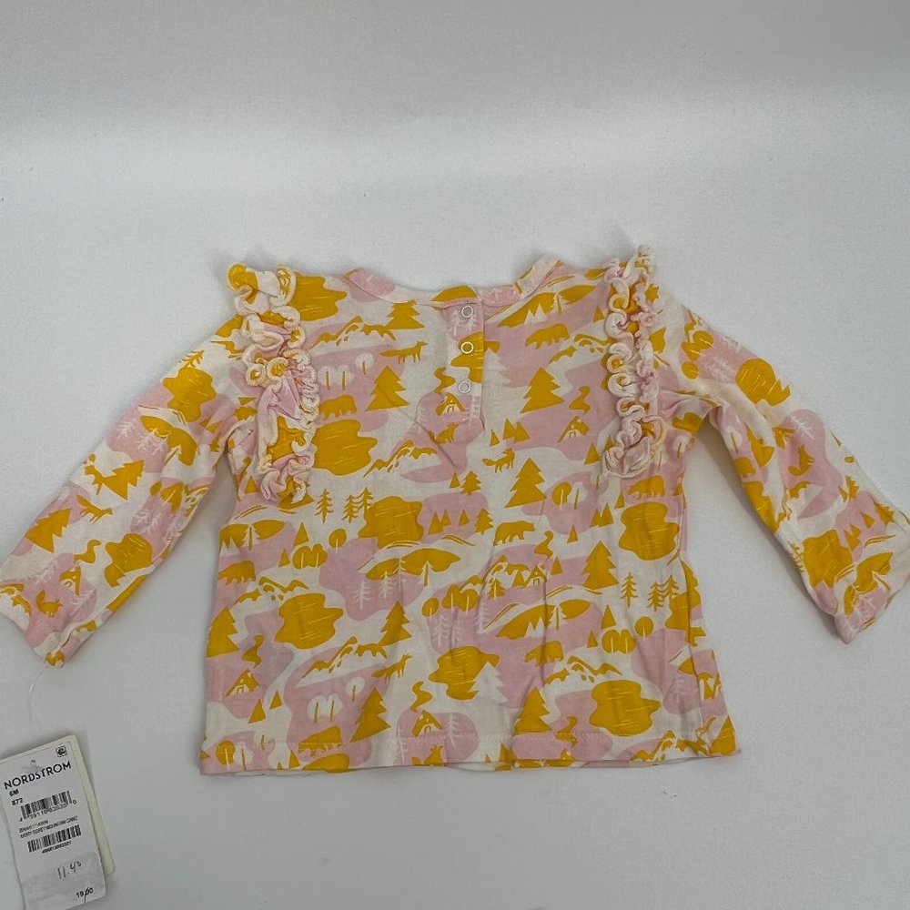 Tucker + Tate Babies' Ruffle T-shirt in Ivory Egret Mountain Camo Size 6M NWT